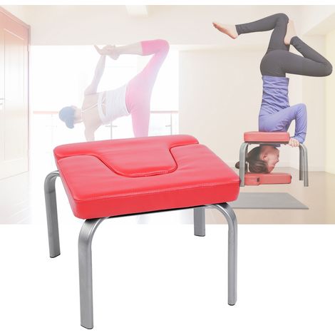 Chaise de yoga rouge pour posture sur la tête, banc d'inversion, kit de fitness pour posture sur la tête (1/5)