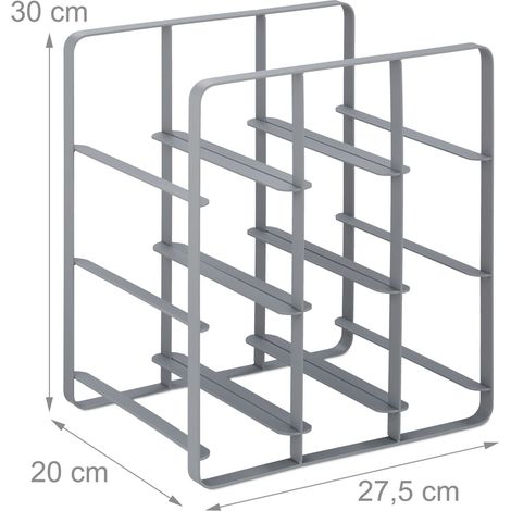 Portabottiglie moderno stoccaggio compatto 9 bottiglie in ferro grigio 130013946