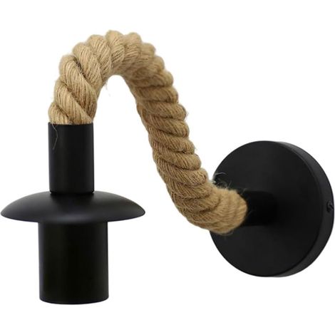 Applique murale rétro, culot E27 noir, idéale pour un éclairage d'ambiance dans les salons et les salles à manger (ampoule non incluse). (1/4)
