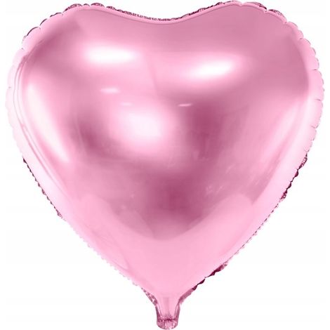 Palloncino a forma di cuore in lamina, 61 cm, rosa chiaro, 1 pezzo. (1/3)