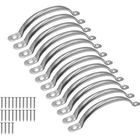 12 tiradores de acero inoxidable para armarios de cocina, con tornillos incluidos, para cocina, armarios, cajones, baños y dormitorios (plateados)