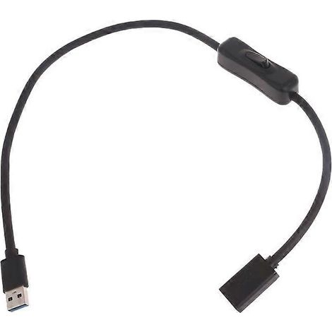 Câble d'extension USB 3.0 droit avec interrupteurs marche/arrêt pour le transfert de données et l'alimentation d'un ventilateur USB (1/5)