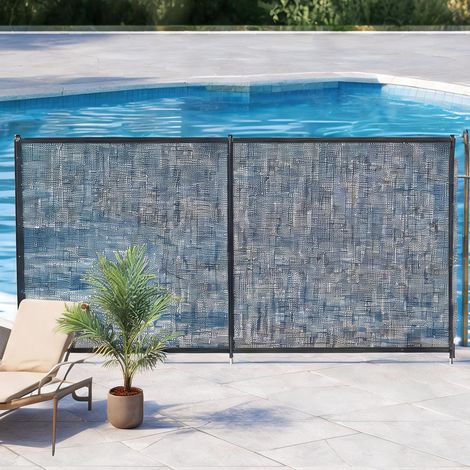Claustra noir en aluminium pour terrasse et piscine 4 panneaux (1/5)