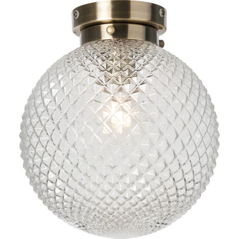 Litecraft Merrilyn Ceiling Light Bathroom IP44 Rated Flush Mount - Antique Brass (1/5)