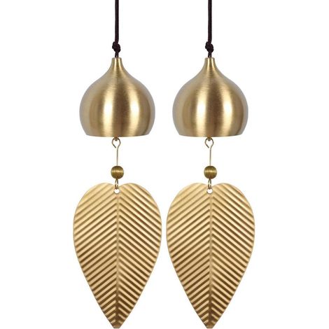 Windspiel Kupfer Vintage 35cm, 2er-Set, Wassertropfen-Design, Garten Deko