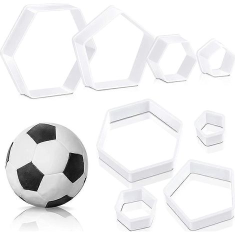 Emporte-pièces hexagonaux à motif de football pour gâteaux faits maison --- (1/5)