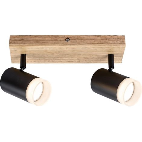 Spot plafond orientable Toras chêne/noir 2xGU10 Rabalux (1/5)