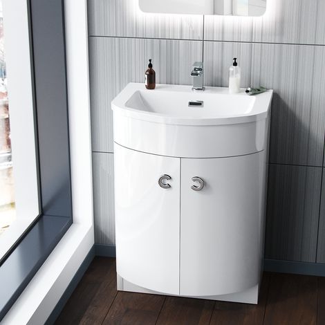 Dene 600mm Freestanding Basin Vanity Unit White (1/5)
