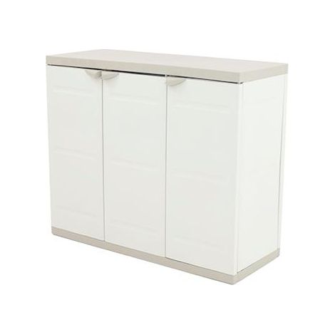 Medio Armario de 3 Puertas 105 cm Titanium Plastiken Beige