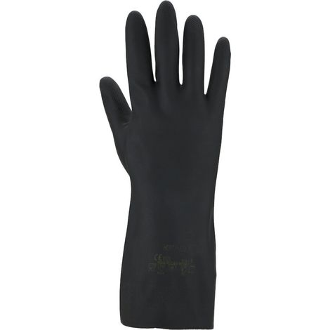 Chemikalienhandschuhe Größe 10 schwarz EN 388, EN 374 PSA-Kategorie III (1/5)
