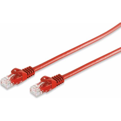 S-IMPULS RJ45 Patchkabel CAT 7 Rohkabel U/UTP, rot, 3 m