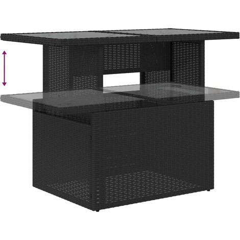 vidaXL Conjunto de sofá de jardín 6 uds. Negro y crema ratán sintético (1/2)