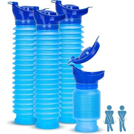 Vier ausziehbare Urinale, wiederverwendbare Notfallurinale, Camping- und Reisetoilette (1/4)