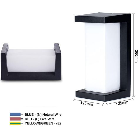 MINKUROW Lampada Da Parete Per Esterni 12w Lampada Da Parete Moderna In Alluminio 3000k Ip65 Impermeabile Per Interni Esterni Giardino, Cortile, Ingresso, Applique Da Parete Per Corridoio (1/5)
