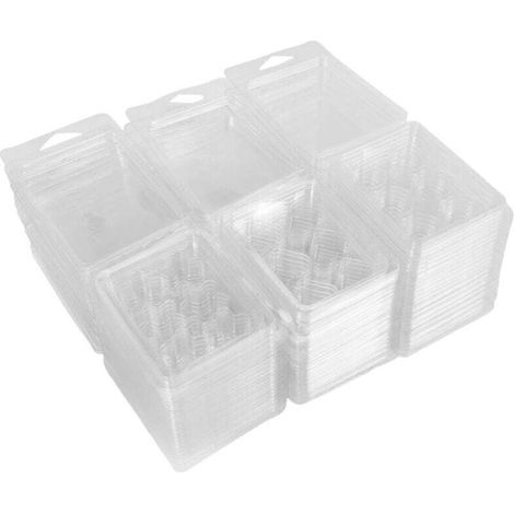 Lot de 60 Contenants Fonte Cire - 6 Moules Vides en Plastique Transparent pour Tartelettes. (1/4)