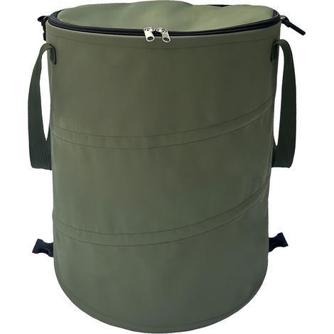 Poubelle de camping popup avec couvercle,vert, poubelle pliable de 24 gallons, sac à déchets de jardin avec couvercle