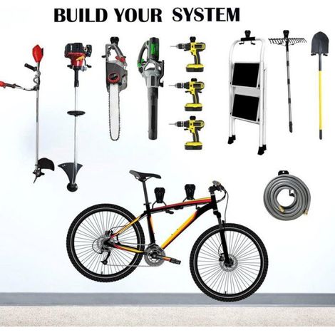 Crochet Mural Range-Outils, Support Tondeuse Modèle Simple, Rangement Garage Métal Noir pour Taille-Bordure (1/4)
