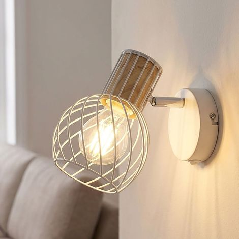 Wandleuchte Wandlampe Schlafzimmerlampe Beweglicher Spot Weiß Metall H 16,5 cm (1/5)