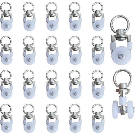 Lot de 20 roulettes métalliques pour tringles à rideaux, coulissantes, roulettes pour rideaux, roulettes pour tringles à rideaux, rideaux (1/5)