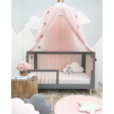 Kinderbetthimmel, Baby-Kuppelzelt 240 cm, Musselin-Bettvorhang, Bettdekoration fürs Schlafzimmer – Rosa (1/3)