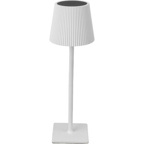 Lampe de table sans fil avec abat-jour plissé, rechargeable, idéale pour la lecture et la décoration intérieure, blanche. (1/5)