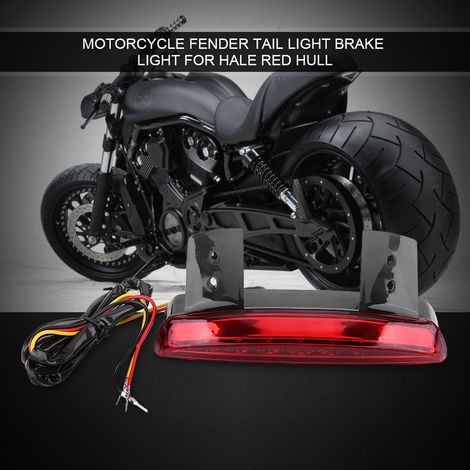 Decdeal Feu stop arrière, 3 fils 6,7 x 1,37 pouces, feu arrière, lentille LED en plastique ABS pour moto