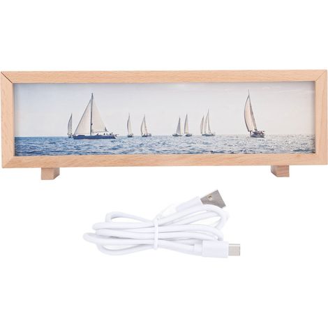 Ortviai Veilleuse LED Dimmable avec Chargeur Sans Fil, Lampe de Table Décorative en Bois et Acrylique pour Chambre à Coucher (1/5)