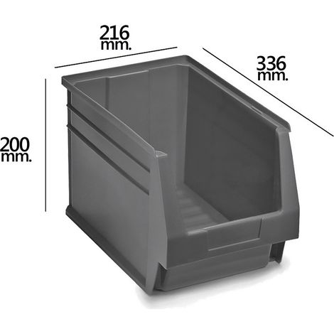 Graue stapelbare Schublade Nº55 336x216x200 mm. (3/6)