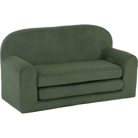 Foldable children's sofa bed corduroy khaki green 90x43x51.5 cm - Cleo