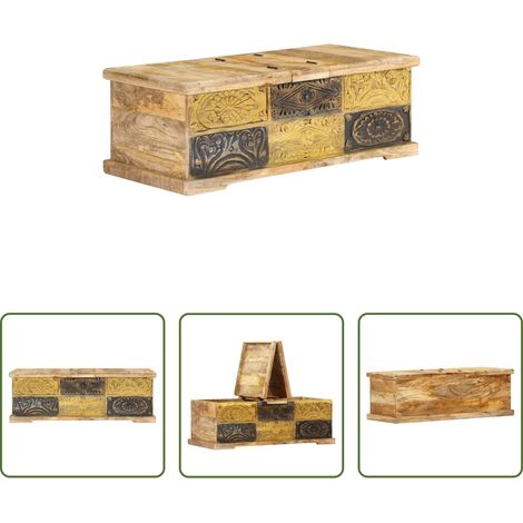 Bois de manguier - Table basse 100x50x35 cm Bois de manguier massif (1/5)