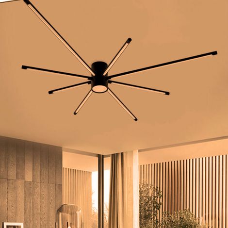 Lampadario plafoniera moderno a led 9 luci da soffitto forma ragno da 42w 3360lm nero luce calda (1/3)