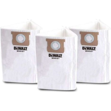 DeWALT - Sacchetti di ricambio per aspirapolvere, 3 pezzi DEW100517