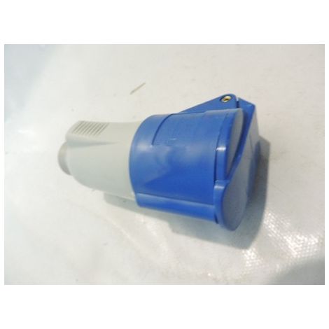 Prise fiche mobile 16A 3P+T 230V clapet bleu plastique droite protégée 9H étanche IP44 GEWISS GW62005