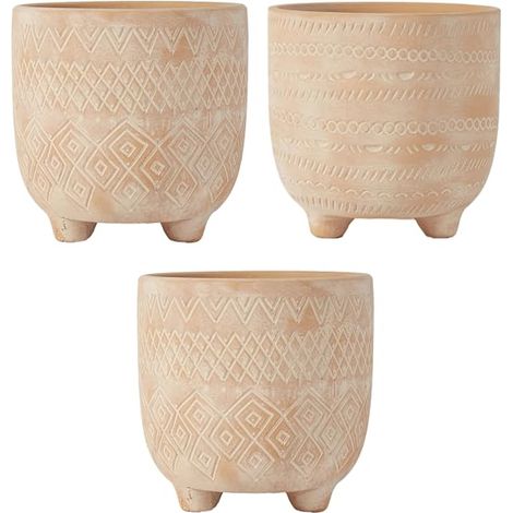 Andaluz Ensemble de pots de plantes en céramique 3-11,5 cm Terre cuite avec motif gravé – Petits pots de plantes pour extérieur et intérieur Pots de cactus et plantes grasses – Jardinières (1/5)