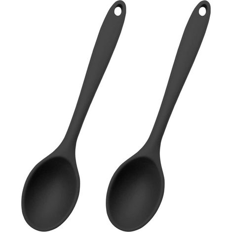 Set da 2 pezzi: cucchiai, cucchiai da cucina, cucchiai in silicone, cucchiai per mescolare, rivestimento antiaderente, resistenti al calore, cucchiai da portata, cucchiai per salse, utensili da cucina (1/5)
