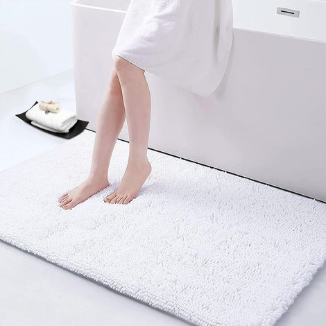 1 Tapis de bain, microfibre chenille, absorbant, antidérapant, lavable en machine, pour salle de bain, douche, cuisine (1/5)