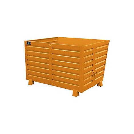 Volquete  apilable  capacidad 1,5 m³  amarillo naranja RAL (1/4)