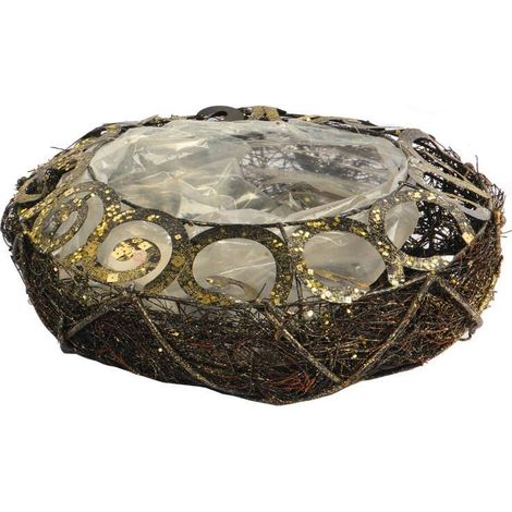 Copertura di base floreale in fascina di rattan, 30 cm (1/4)