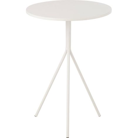 Table d'appoint ronde en métal blanc élégante pour salon moderne - Blanc mat élégant (1/3)