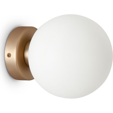 Applique Maytoni Basic Form ottone con globo bianco E14 (1/4)