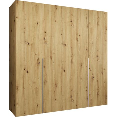 Armario Hartford 537, Roble Artisan, 202x200x52cm, Puertas de armario: Con bisagras, Número de estantes: 0