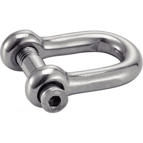 Manille droite forgée à vis six pans - Inox A4 D6mm - Boîte de 5 (1/2)