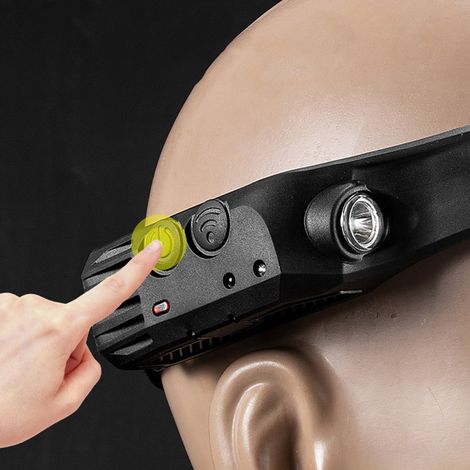 Lampe frontale LED, chargement Type-C, batterie 1200 mAh, étanche, réglable, interrupteur à capteur, adaptée au camping, au cyclisme, à la pêche et à d'autres activités. (1/5)