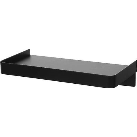 Selbstklebendes Wandregal, kleines selbstklebendes Wandregal, Handyhalterung, schwarz, 18,5 x 9,1 x 4,2 cm (1/4)