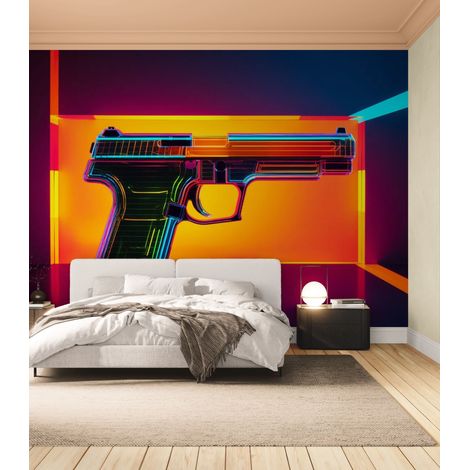 Papier Peint Néon - Pistolet - 150 x 250 cm (1/2)