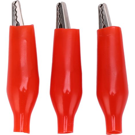 25.011 100PCS Pince de test électrique Chargeur de batterie Pince à poignée unique Assortiment électrique Pince de charge Rouge (1/5)