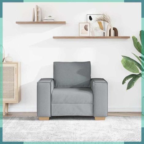 4104960 Canapé Fauteuil Gris Clair 100x78x84 cm Tissu (1/5)
