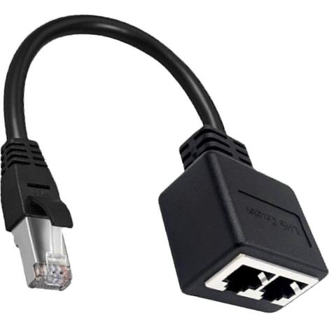 Répartiteur Ethernet RJ45, adaptateur 1 prise vers 2 ports LAN femelles pour câble Internet (1 pied) (1/5)