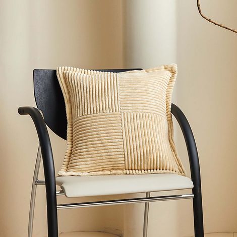 Housse De Coussin Velours Côtelé - 40 X 40 Cm - Fermeture Éclair Cachée - Lot De 4