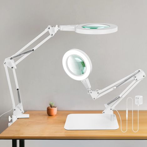 Loupe avec éclairage et Socle, Lampe de Table avec Pied, grossissement 8X (1/5)